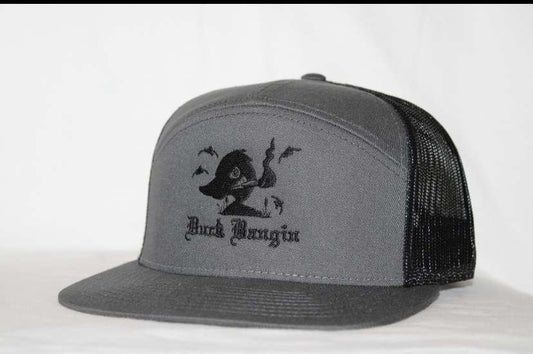 Black & Grey 7 panel Richardson logo hat