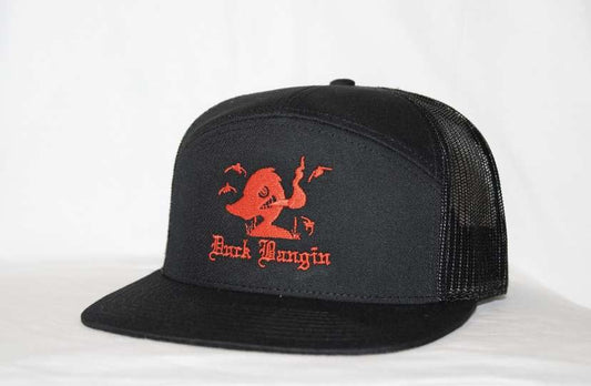 Red & Black Logo Hat 7 panel Richardson flat bill